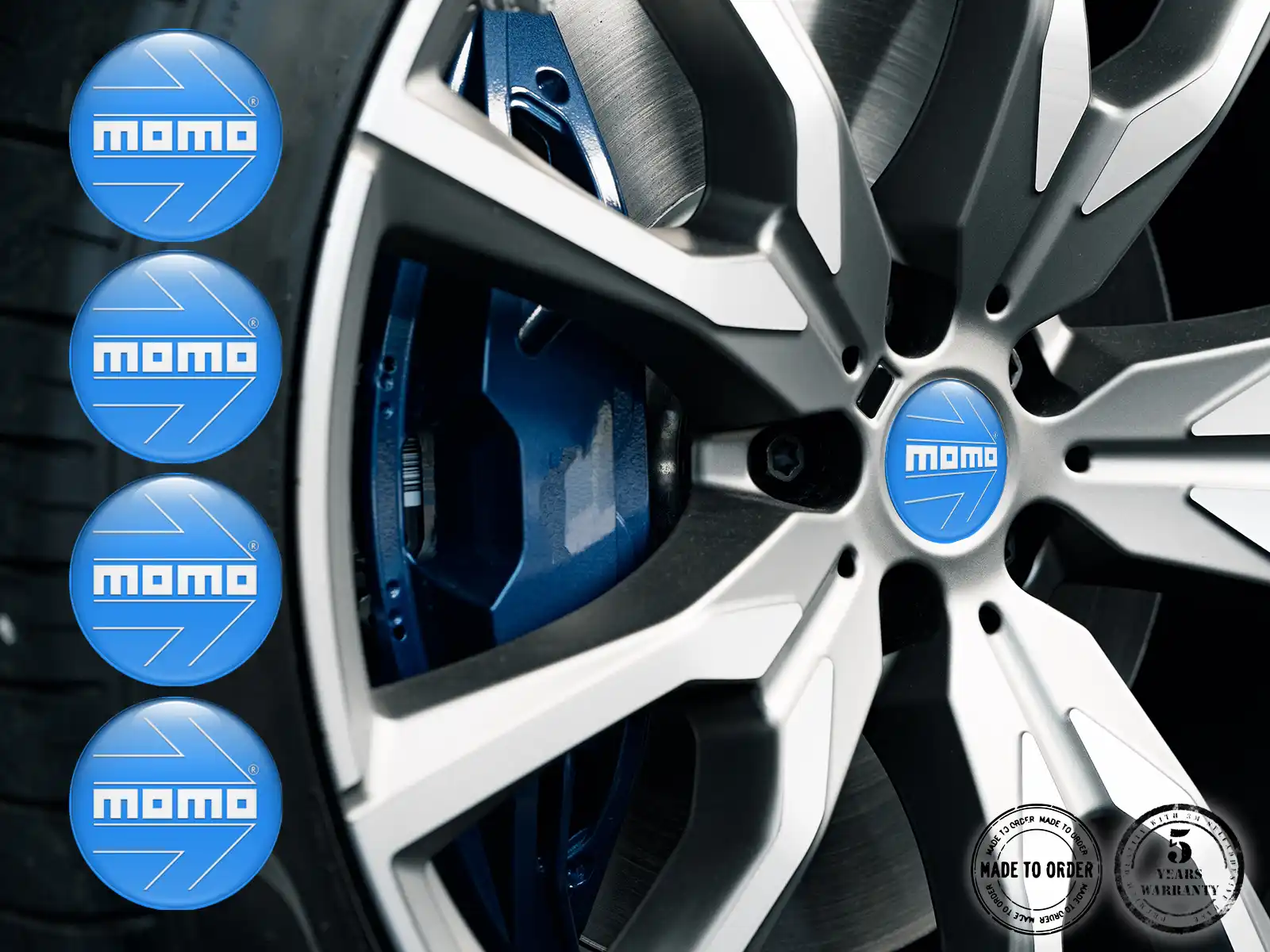 Momo Style Autocollant Bombé Logos Jantes de Luxe